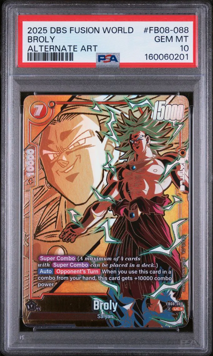 2025 #FB08-088 Broly PSA 10 Dragon Ball Super Card Game Fusion World Saiyan's Pride