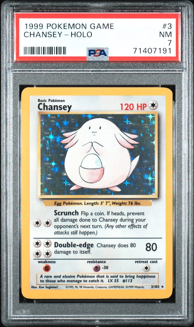 1999 #3 Chansey-Holo PSA 7 Game