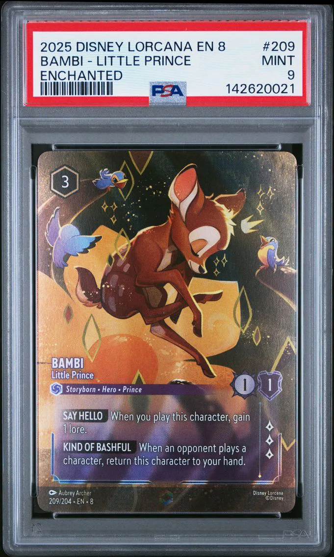 2025 #209 Bambi - Little Prince PSA 9 Disney Lorcana EN 8-Reign of Jafar