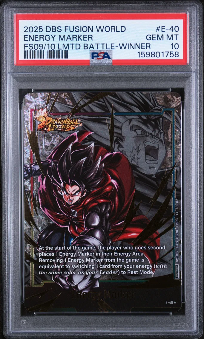 2025 #E-40 Energy Marker PSA 10 Dragon Ball Super Card Game Fusion World Dragon Ball Legends Deck Limited Battle