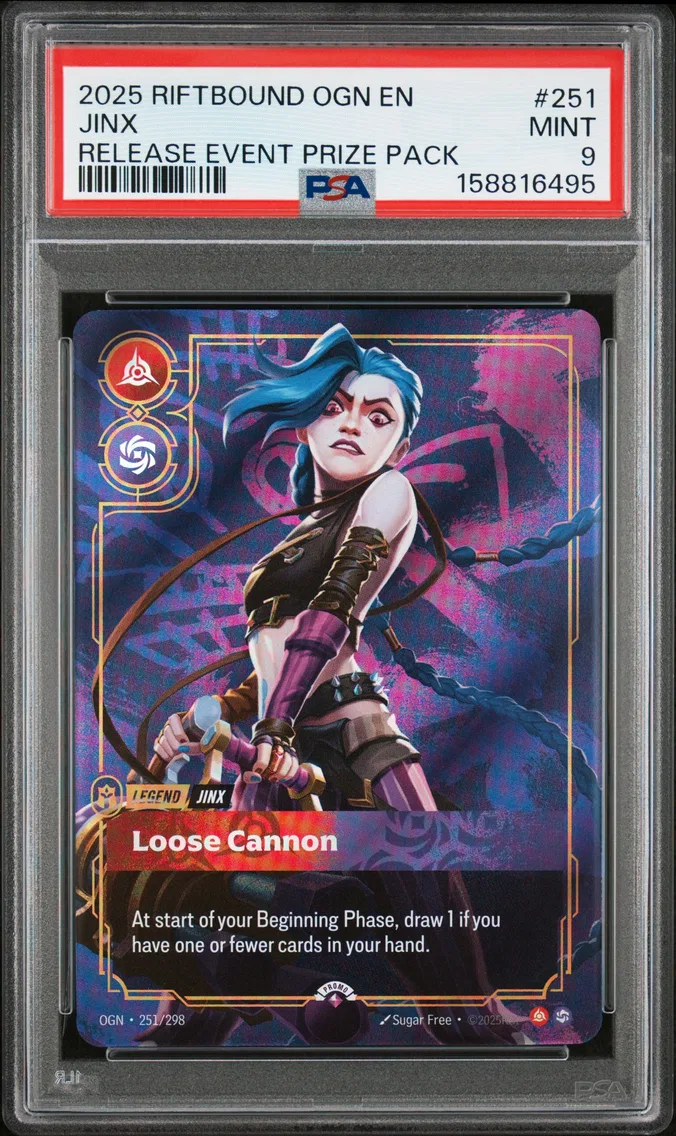 2025 #251 Jinx - Loose Cannon PSA 9 Riftbound: League of Legends Ogn-Origins