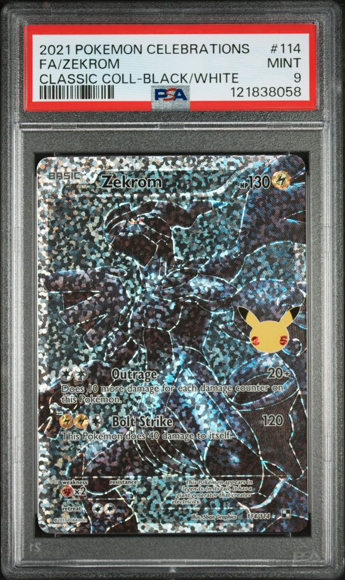 2021 #114 Full Art/Zekrom PSA 9 Celebrations Classic Collection Pokemon