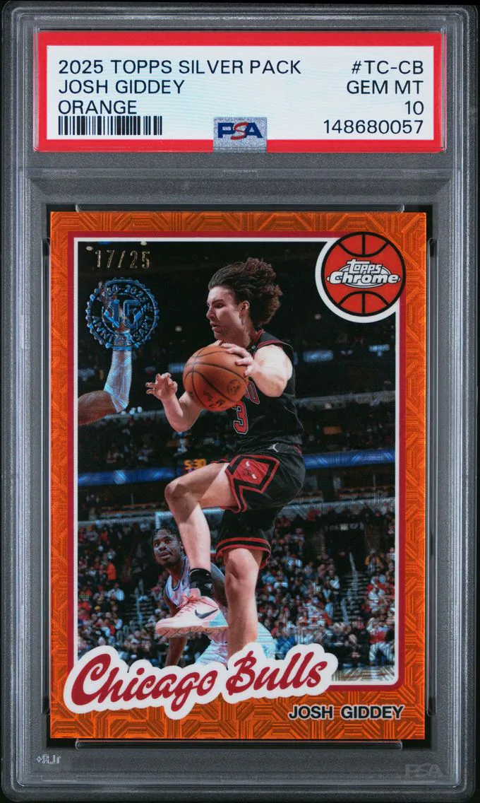 2025 #TC-CB Josh Giddey PSA 10 Topps Silver Pack 1980-81 Topps Chrome Basketball