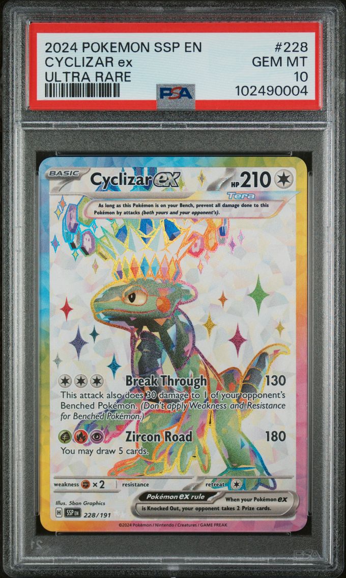 2024 #228 Cyclizar EX PSA 10 Ssp EN-Surging Sparks Pokemon
