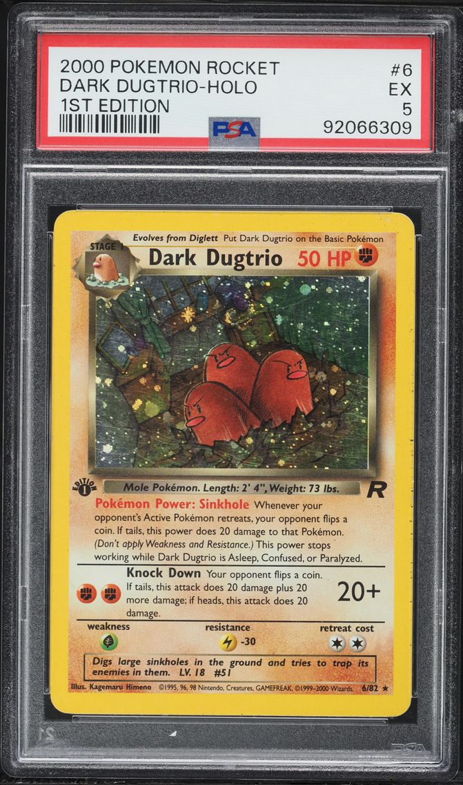 2000 #6 Dark Dugtrio-Holo 1st Edition PSA 5 Rocket Pokemon
