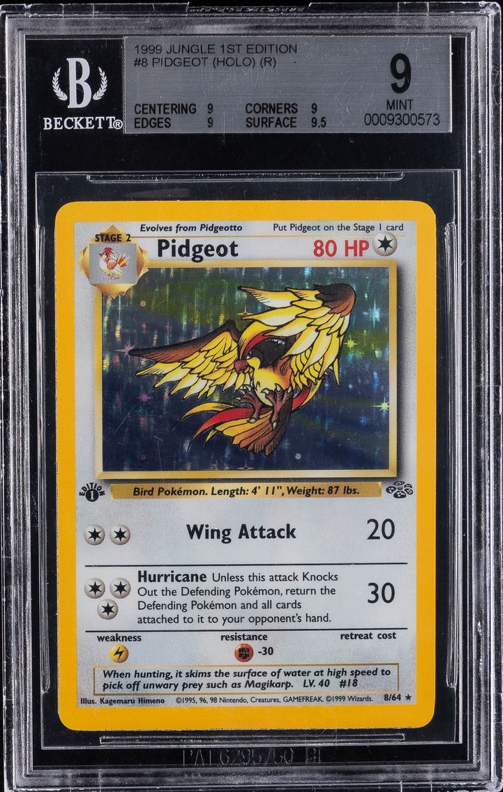 1999 #8 Pidgeot-Holo 1st Edition BGS 9 Jungle Pokemon