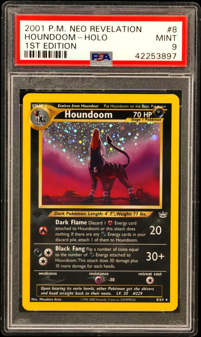 2001 #8 Houndoom-Holo 1st Edition PSA 9 Neo Revelation