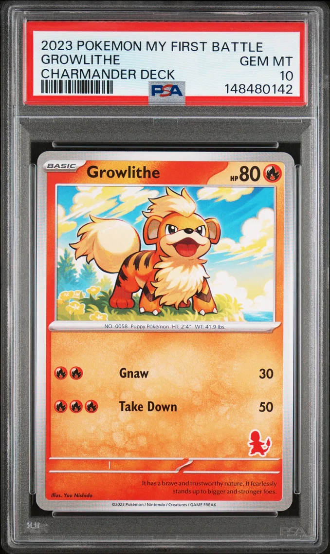 2023 #NA Growlithe PSA 10 My First Battle-Charmander Deck