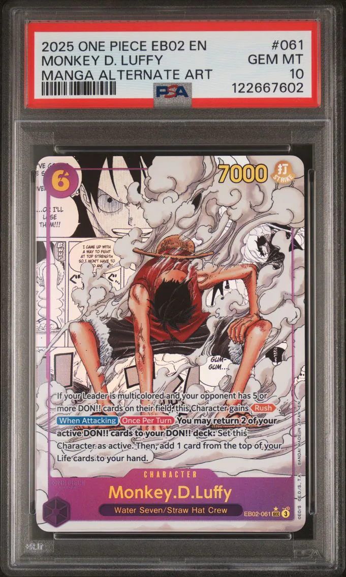 2025 #061 Monkey D. Luffy Manga Alternate Art PSA 10 EB02-Extra Booster -Anime 25th Collection- One Piece