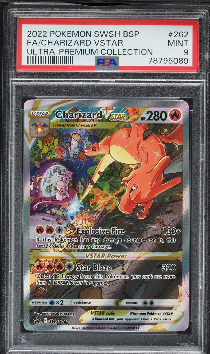 2022 #262 Full Art/Charizard Vstar PSA 9 Swsh Black Star Promo Pokemon