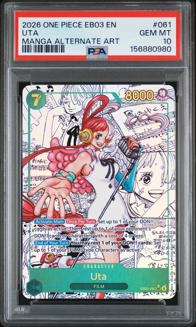 2026 #061 Uta PSA 10 One Piece EB03-Extra Booster -One Piece Heroines Edition-