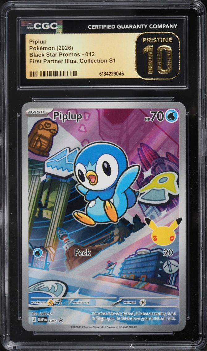 2026 #42 Piplup CGC 10 Pokemon Mega Promo First Partner Illustration Full Art