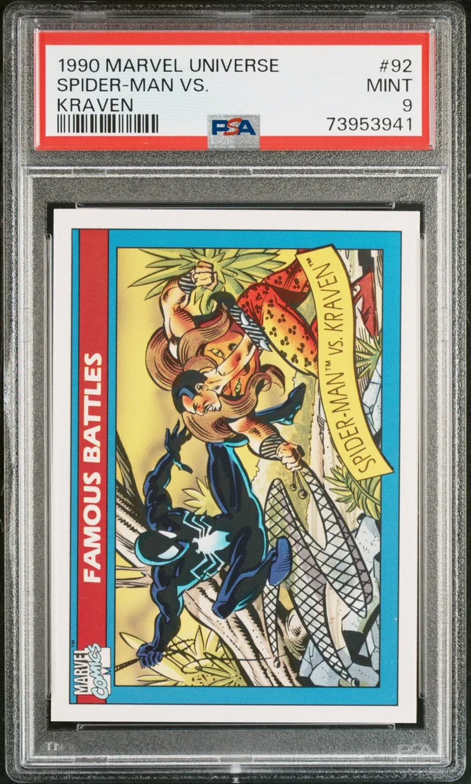 1990 #92 Spider-Man vs. Kraven PSA 9 Marvel Universe