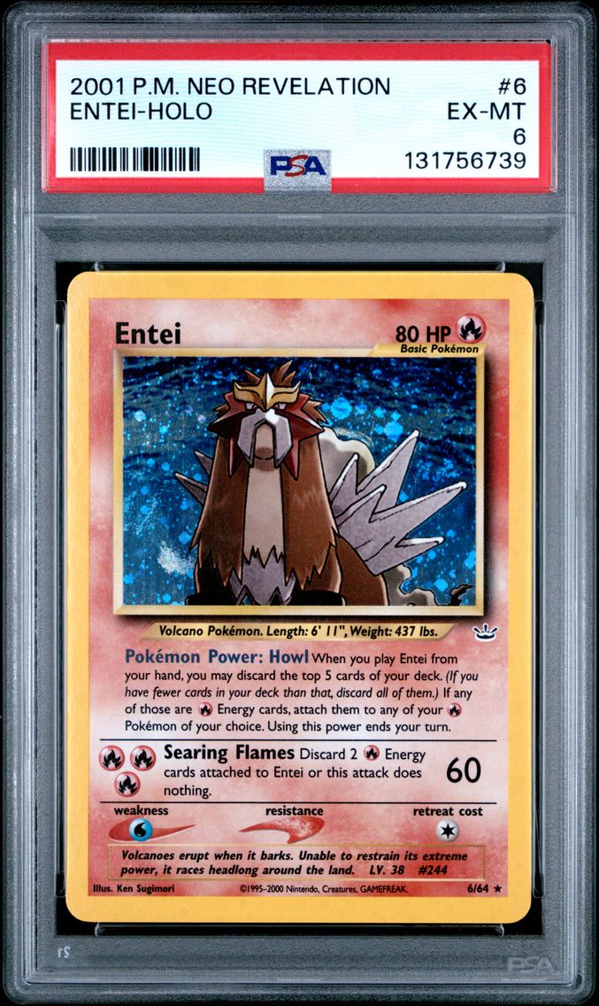 2001 #6 Entei-Holo PSA 6 Neo Revelation