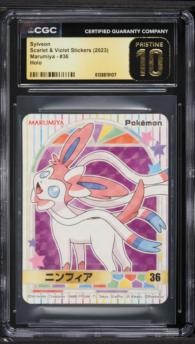 2023 Pokemon Japanese Scarlet & Violet Stickers Marumiya Holo Sylveon #36 CGC 10 PRISTINE