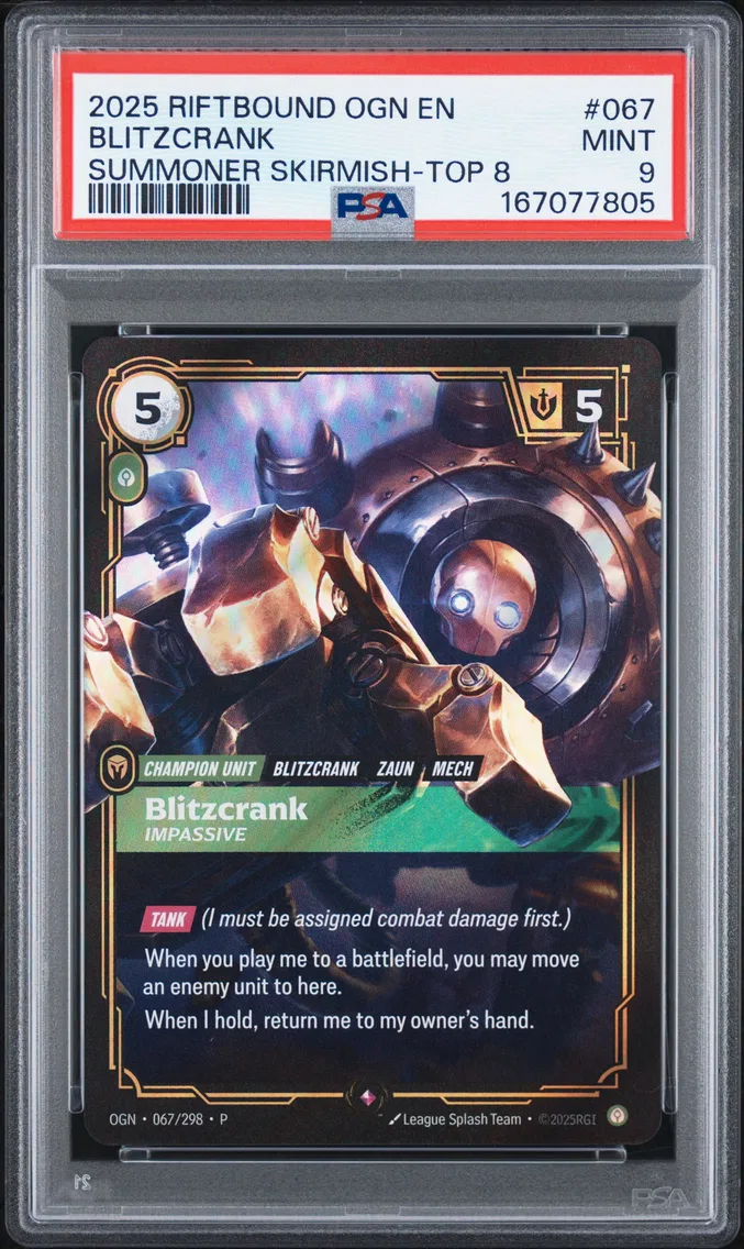 2025 #067 Blitzcrank - Impassive PSA 9 Riftbound: League of Legends Ogn-Origins