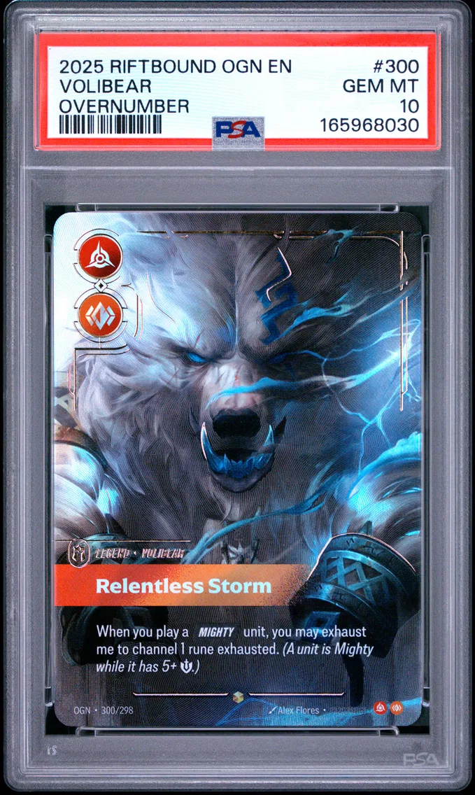 2025 #300 Volibear - Relentless Storm PSA 10 Riftbound: League of Legends Ogn-Origins