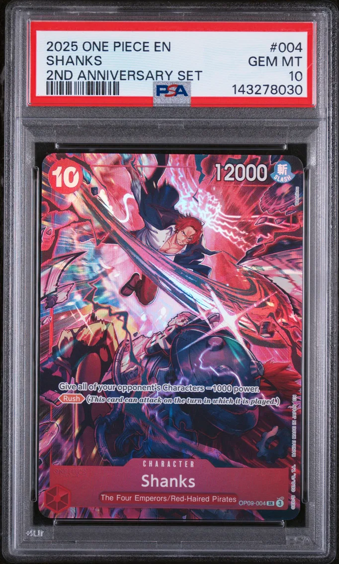 2025 #004 Shanks PSA 10 One Piece English Version 2nd Anniversary Set