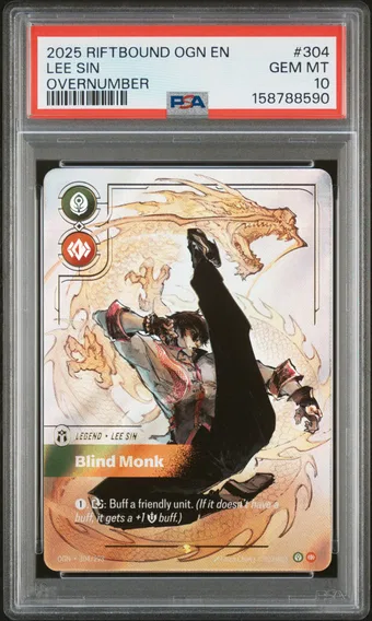 2025 #304 Lee Sin - Blind Monk PSA 10 Riftbound: League of Legends Ogn-Origins
