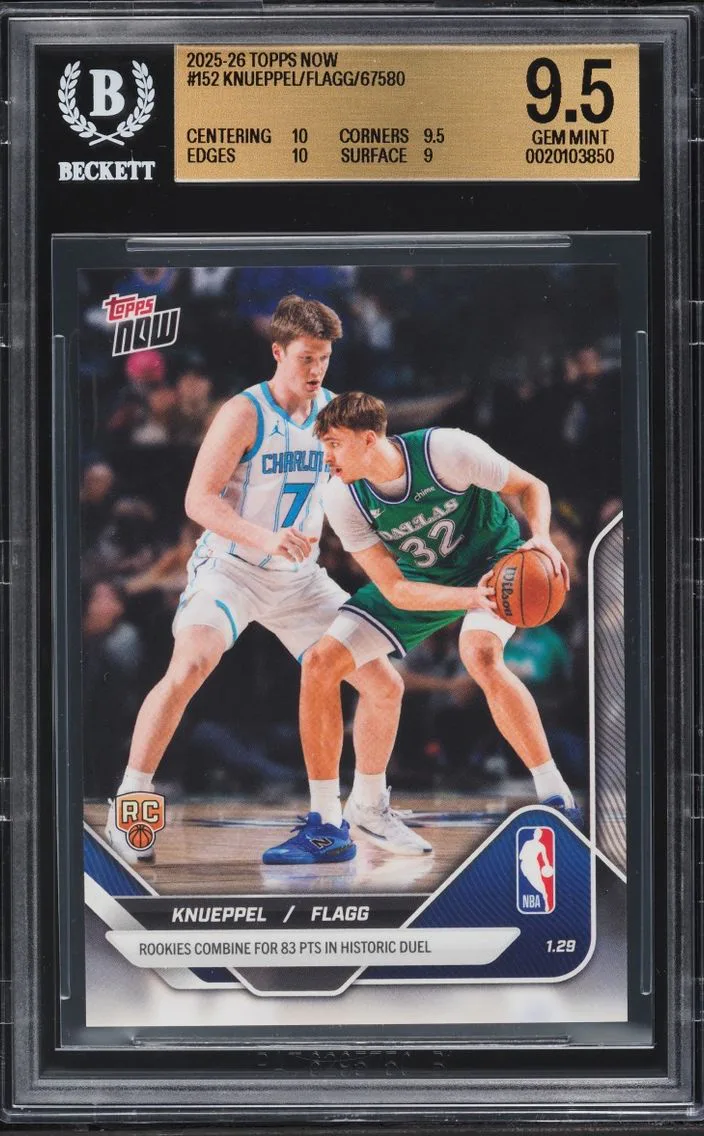 2025 #152 Kon Knueppel/Cooper Flagg BGS 9.5 Topps Now Kon Knueppel Cooper Flagg ROOKIE