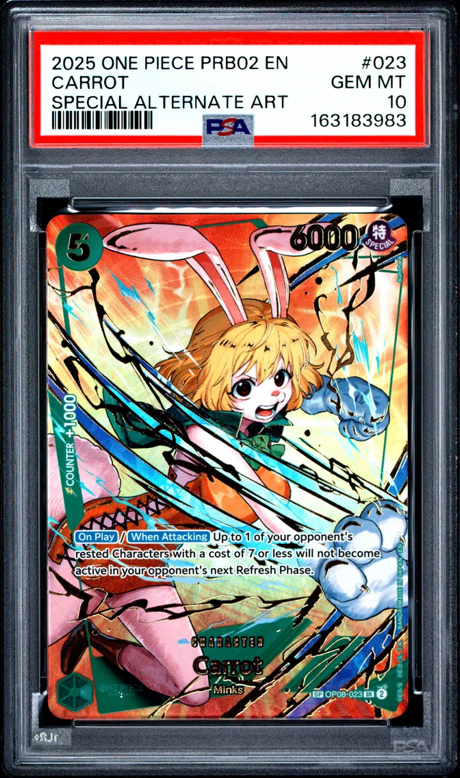 2025 #023 Carrot PSA 10 One Piece PRB02-Premium Booster -One Piece Card the Best- Vol.2