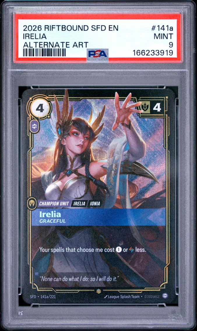 2026 #141a Irelia - Graceful PSA 9 Riftbound: League of Legends Sfd-Spiritforged