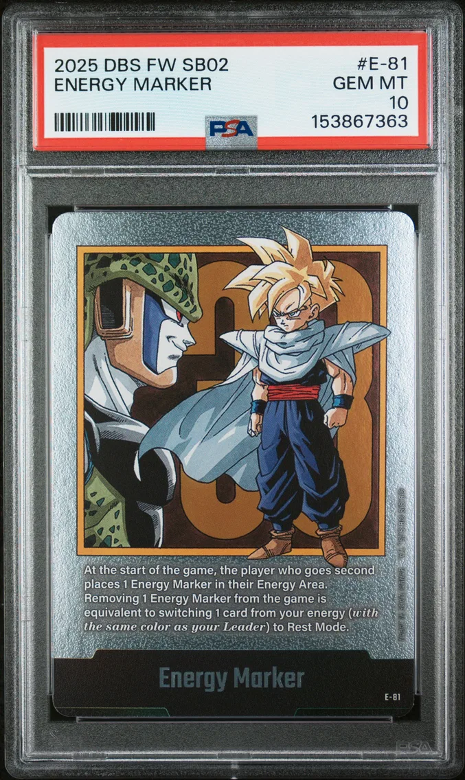 2025 #E-81 Energy Marker PSA 10 Dragon Ball Super Card Game Fusion World Manga Booster 02