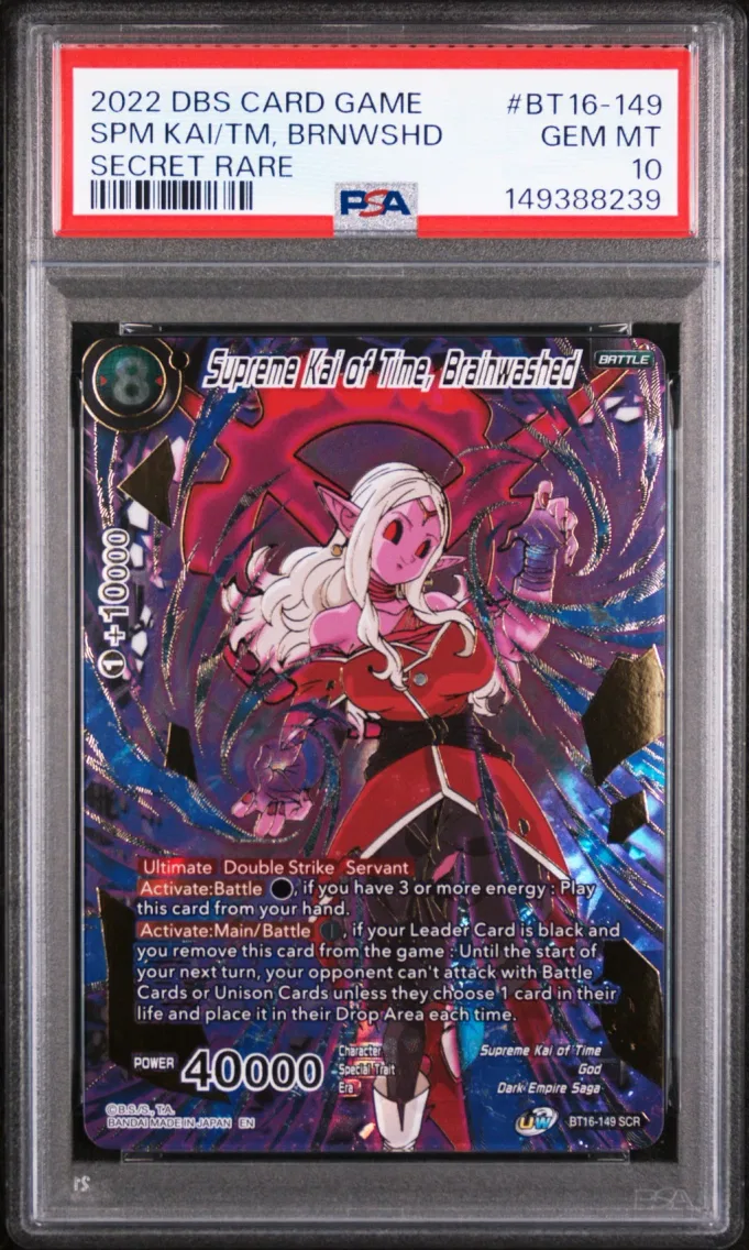 2022 #BT16-149 Supreme Kai of Time, Brainwashed PSA 10 Dragon Ball Super Card Game Series 16 Realm of the Gods