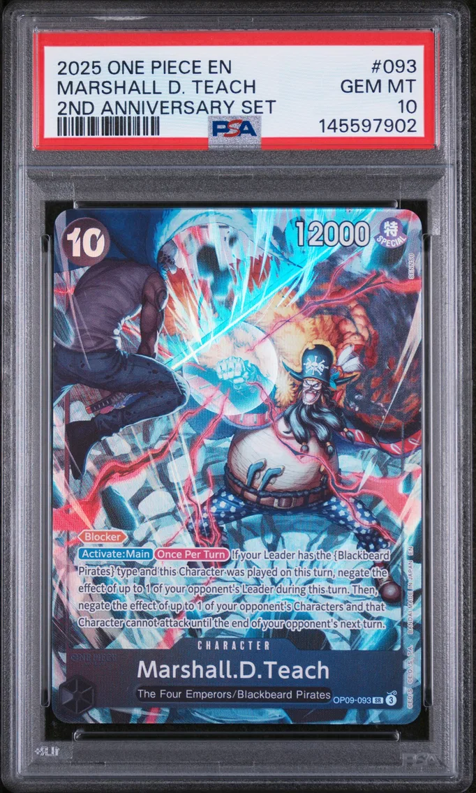 2025 #093 Marshall D. Teach PSA 10 One Piece English Version 2nd Anniversary Set