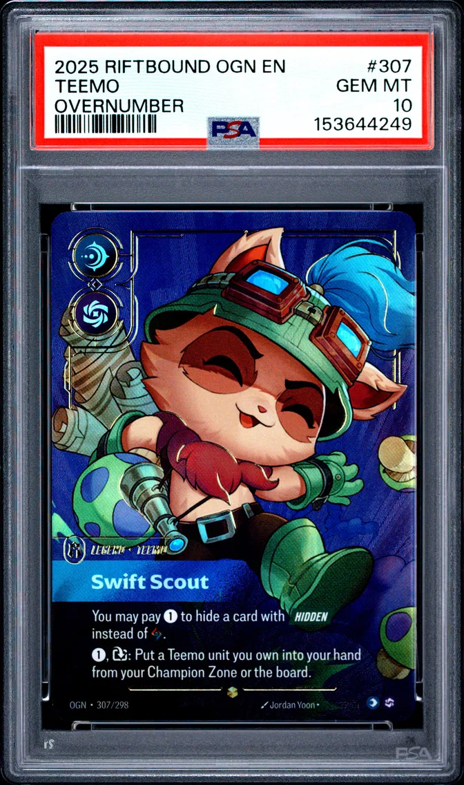 2025 #307 Teemo - Swift Scout PSA 10 Riftbound: League of Legends Ogn-Origins