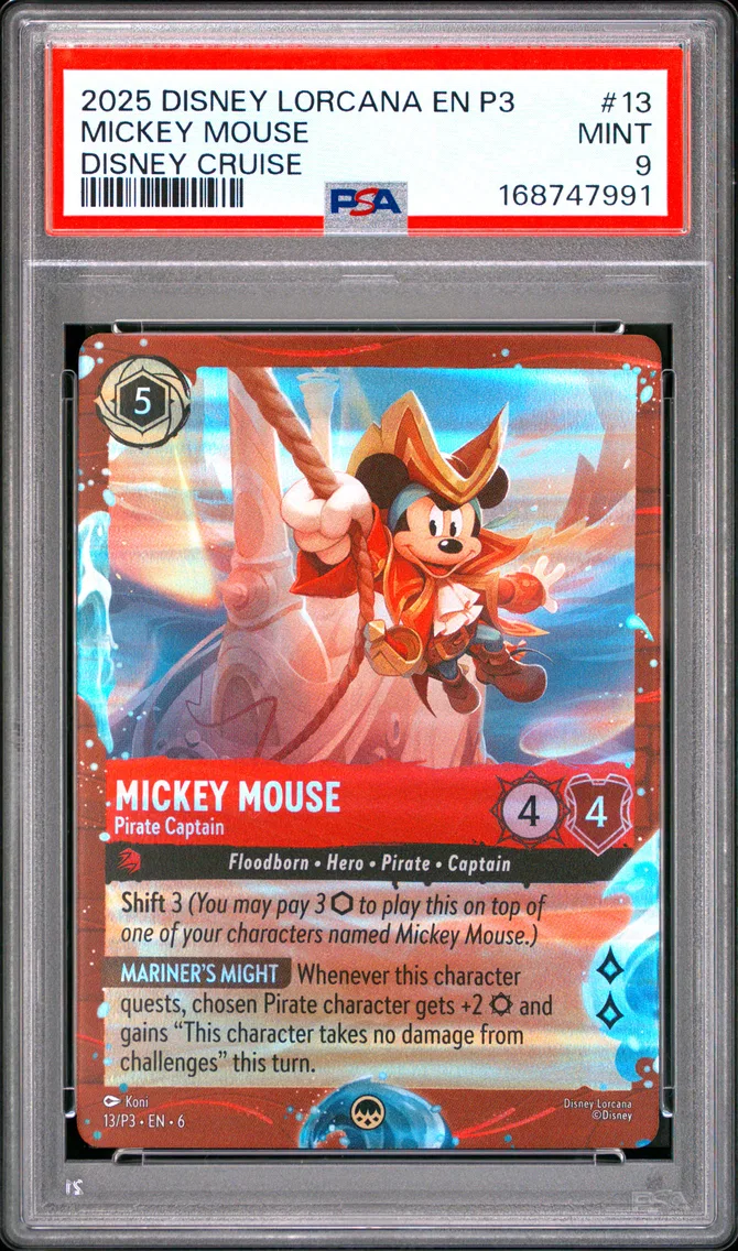 2025 #13 Mickey Mouse - Pirate Captain PSA 9 Disney Lorcana EN P3-Promo