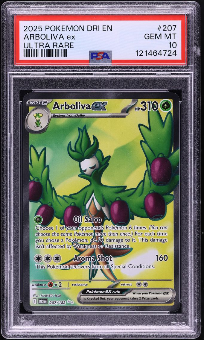 2025 #207 Arboliva EX PSA 10 Dri EN-Destined Rivals Pokemon