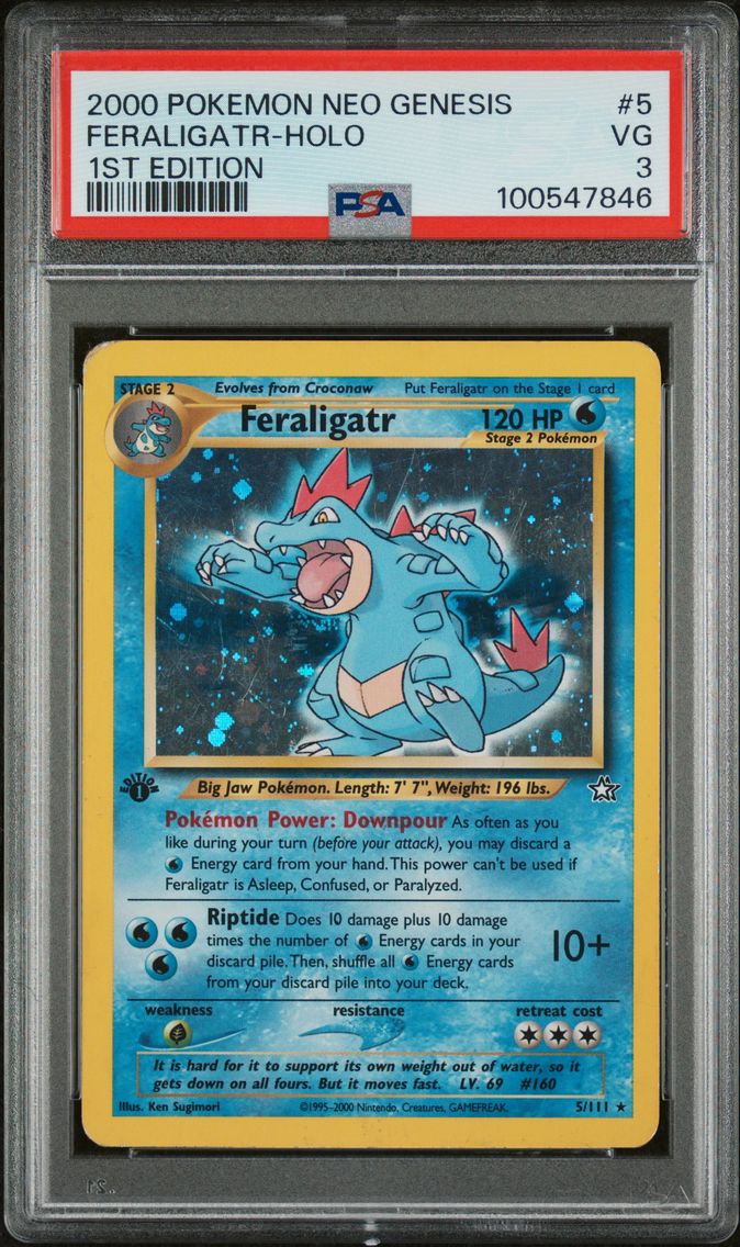 2000 #5 Feraligatr-Holo PSA 3 Neo Genesis 1st Edition Pokemon