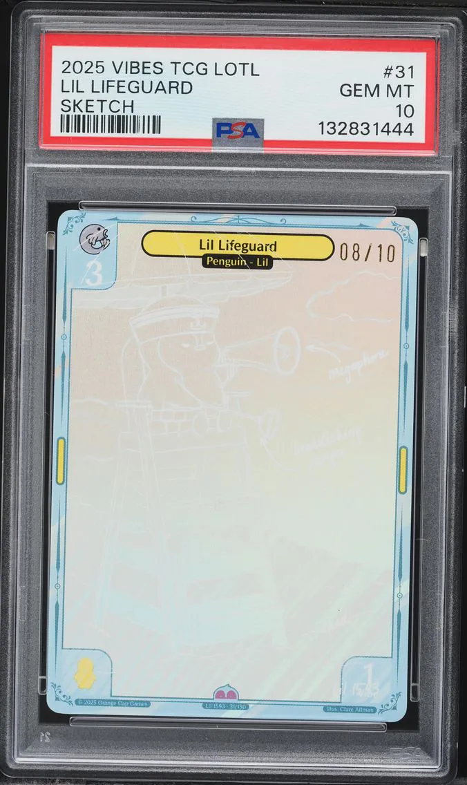 2025 #31 Lil Lifeguard Sketch Foil PSA 10 Vibes TCG Legend of the Lils Collectible Card Games