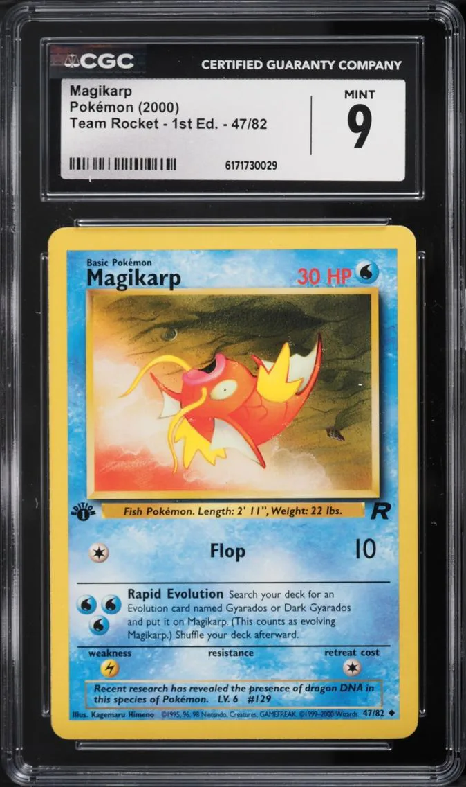 2000 Pokemon Team Rocket 1st Edition Magikarp #47 CGC 9 MINT