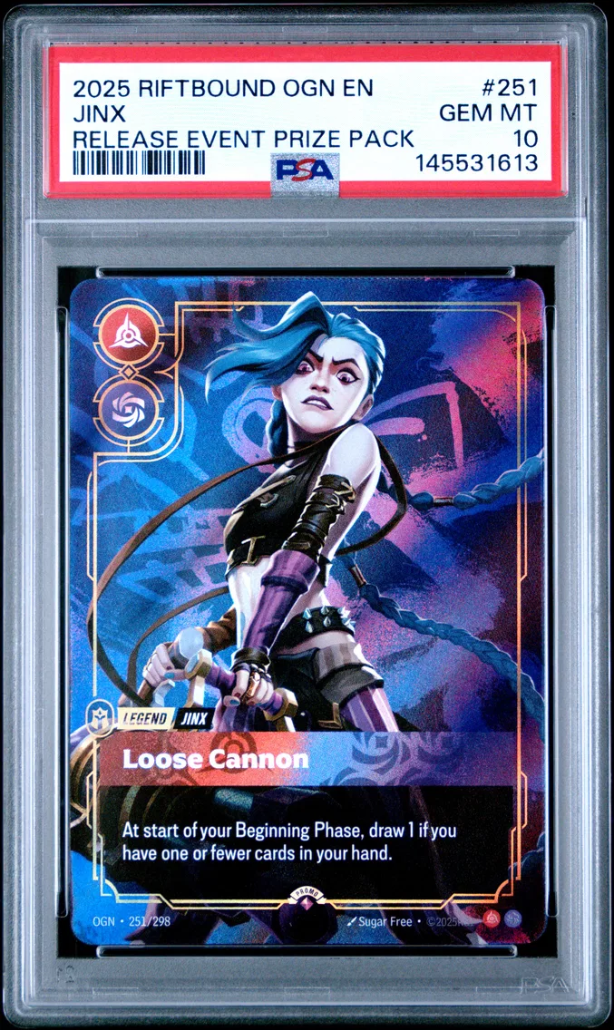 2025 #251 Jinx - Loose Cannon PSA 10 Riftbound: League of Legends Ogn-Origins