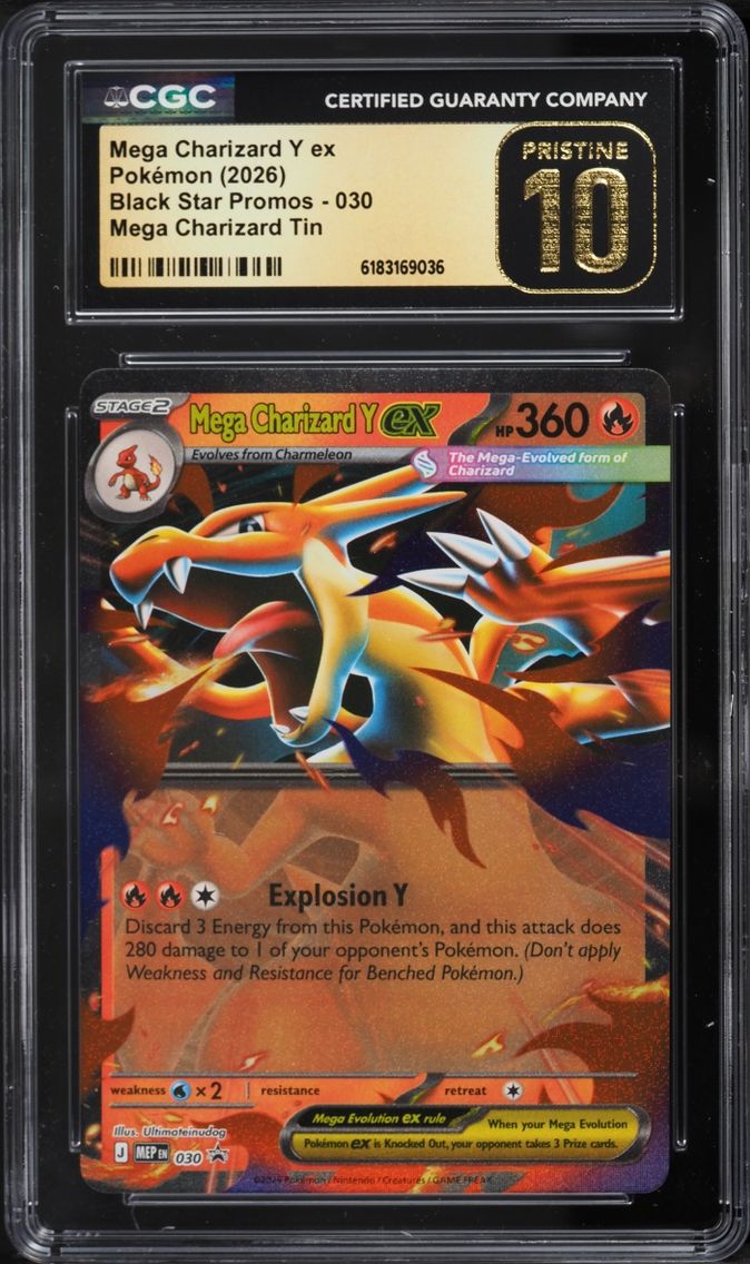 2026 Pokemon Mega Evolution Promo Tin Mega Charizard Y EX #30 CGC 10 PRISTINE