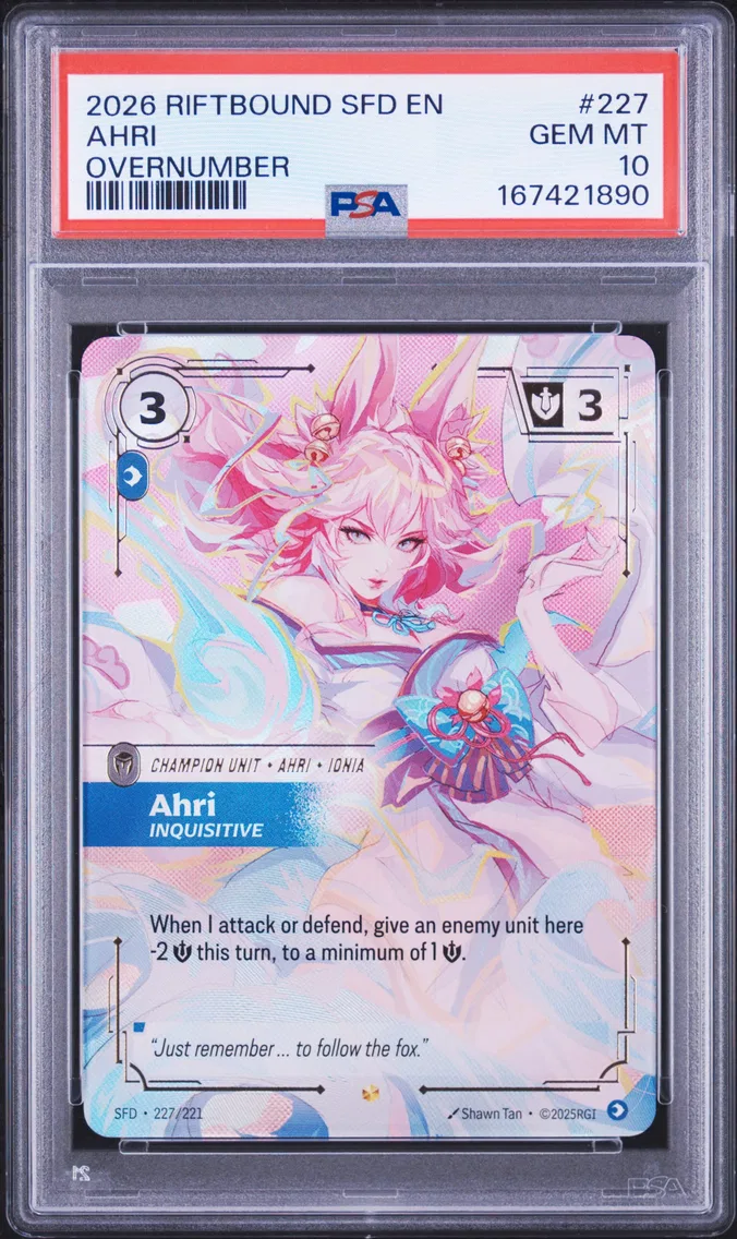 2026 #227 Ahri - Inquisitive PSA 10 Riftbound: League of Legends Sfd-Spiritforged