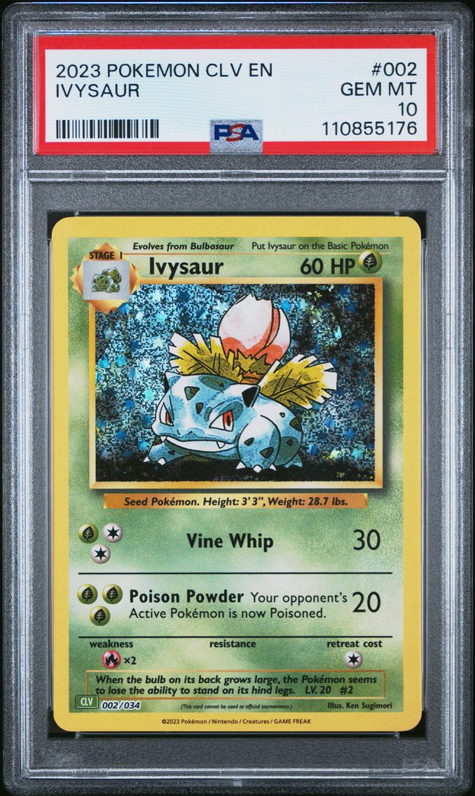 2023 #002 Ivysaur PSA 10 CLV-Trading Card Game Classic Venusaur & Lugia EX Deck Pokemon