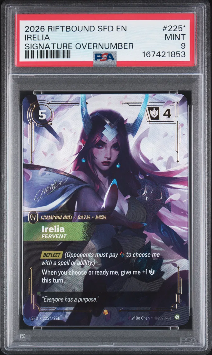 2026 #225* Irelia - Fervent PSA 9 Riftbound: League of Legends Sfd-Spiritforged