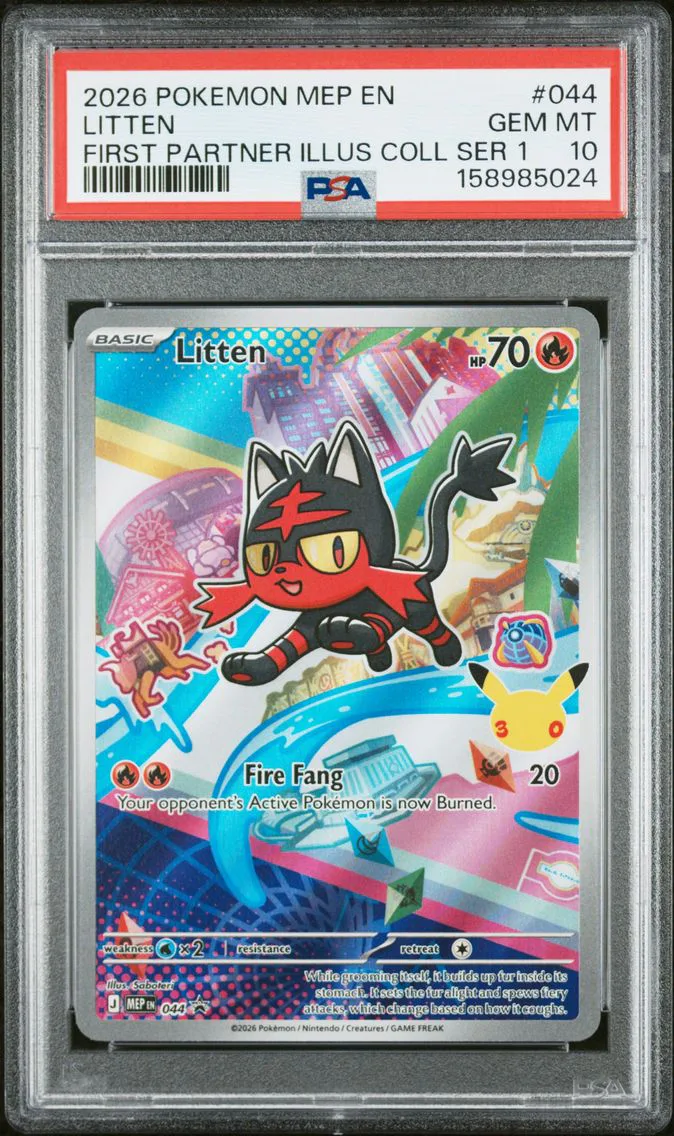 2026 #044 Litten PSA 10 Mep EN-Me Black Star Promo