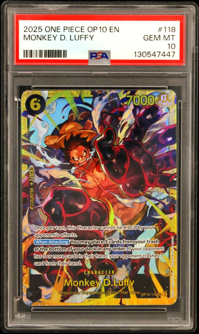 2025 #118 Monkey D. Luffy PSA 10 One Piece OP10-Royal Blood