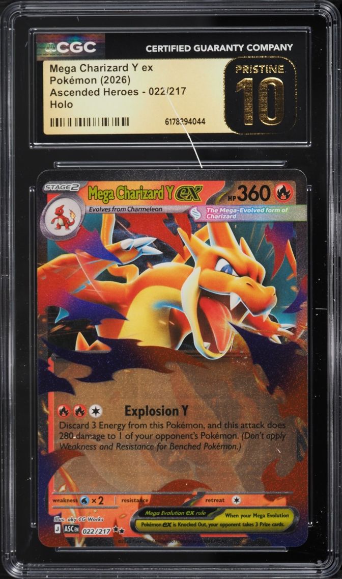 2026 Pokemon Mega Evolution Ascended Heroes Holo Mega Charizard Y EX #22 CGC 10 PRISTINE