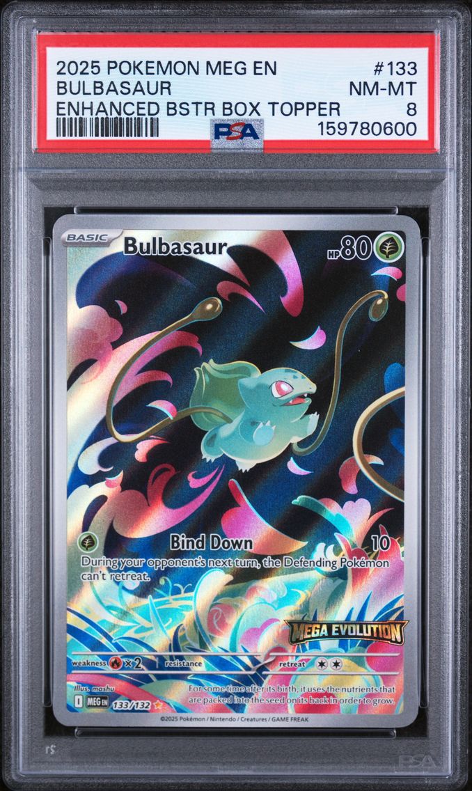 2025 #133 Bulbasaur PSA 8 Meg EN-Mega Evolution