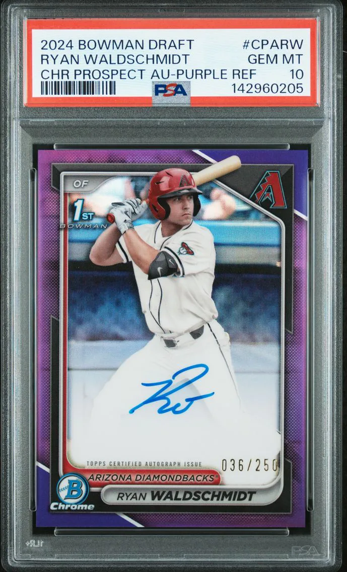 2024 #CPARW Ryan Waldschmidt PSA 10 Bowman Draft Chrome Prospect Autographs