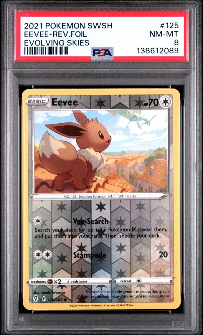 2021 #125 Eevee-Reverse Foil PSA