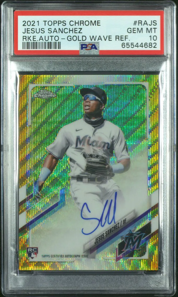 2021 #RAJS Jesus Sanchez PSA 10 Topps Chrome Rookie Autographs