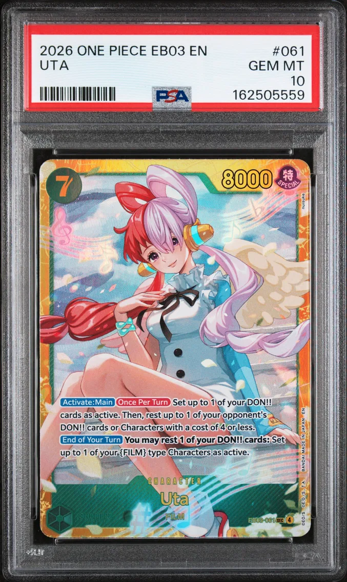 2026 #061 Uta PSA 10 One Piece EB03-Extra Booster -One Piece Heroines Edition-