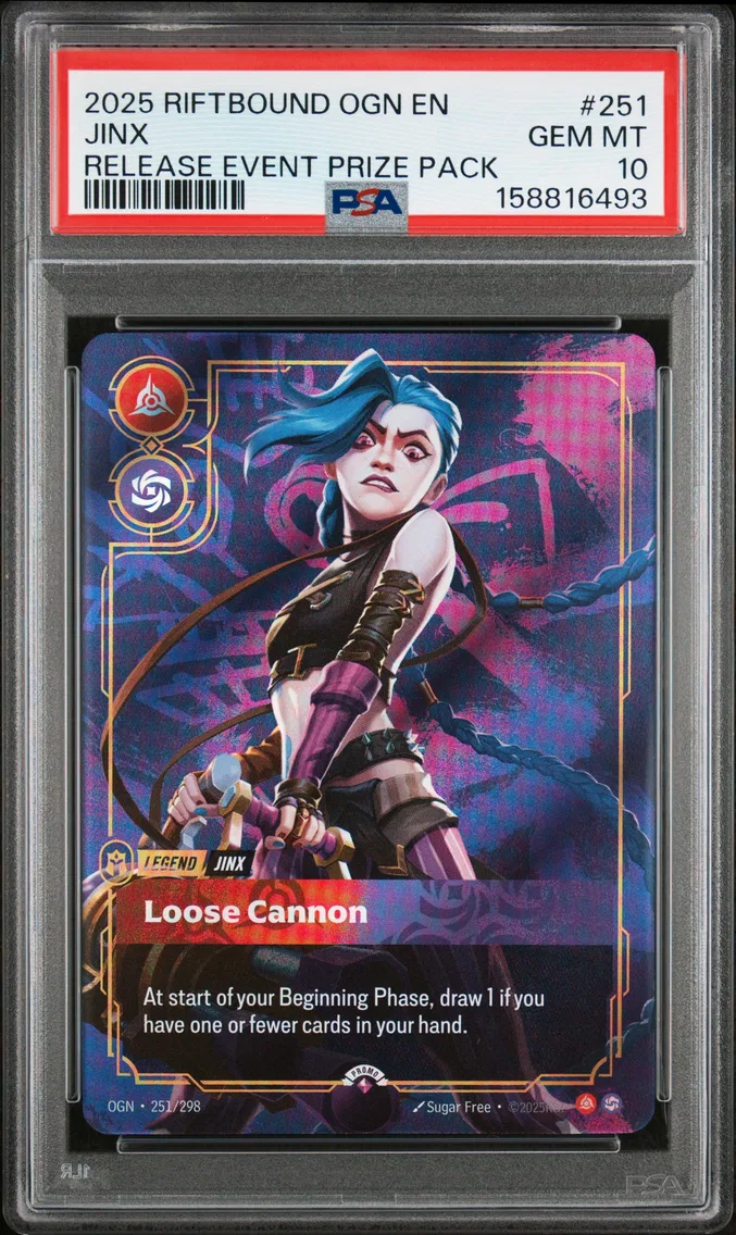 2025 #251 Jinx - Loose Cannon PSA 10 Riftbound: League of Legends Ogn-Origins