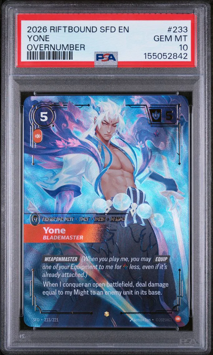 2026 #233 Yone - Blademaster PSA 10 Riftbound: League of Legends Sfd-Spiritforged